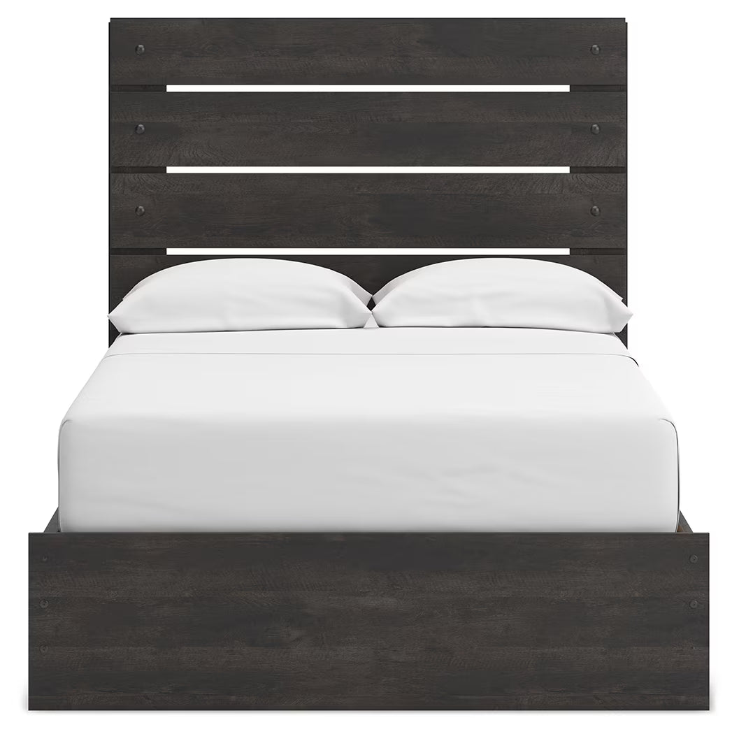 Hollivern - Full Panel Bed With Storage - Dark Gray