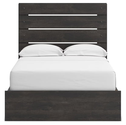 Hollivern - Full Panel Bed With Storage - Dark Gray