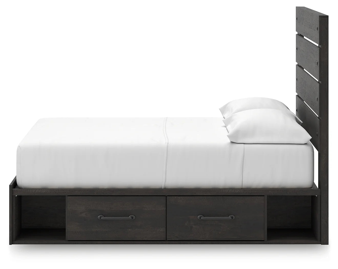 Hollivern - Full Panel Bed With Storage - Dark Gray