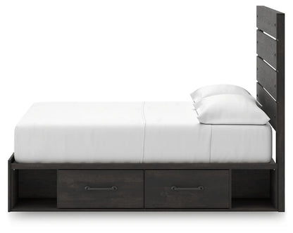 Hollivern - Full Panel Bed With Storage - Dark Gray