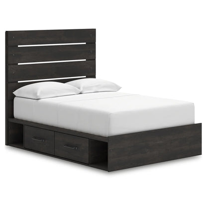 Hollivern - Full Panel Bed With Storage - Dark Gray