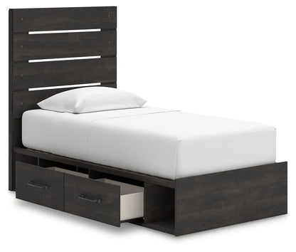 Hollivern - Twin Panel Storage Bed - Dark Gray