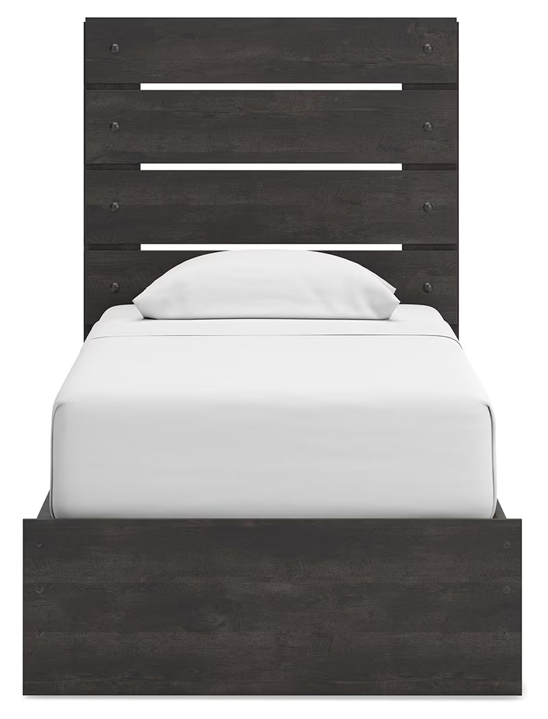 Hollivern - Twin Panel Bed With Storage - Dark Gray