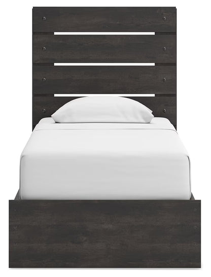 Hollivern - Twin Panel Bed With Storage - Dark Gray