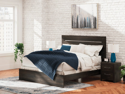 Hollivern - Dark Gray - King Panel Bed