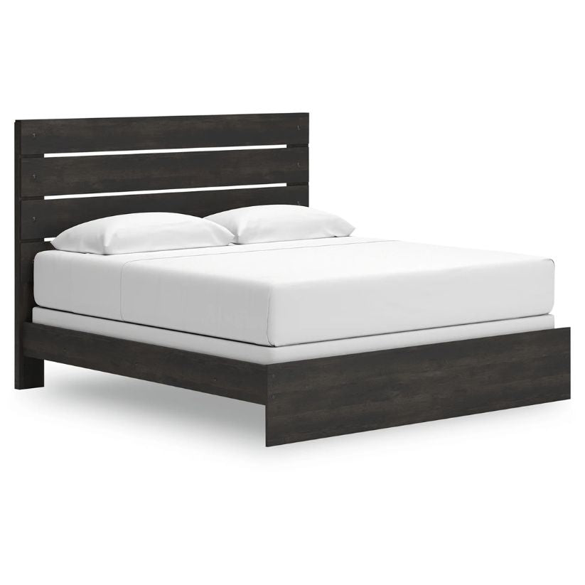 Hollivern - Dark Gray - King Panel Bed