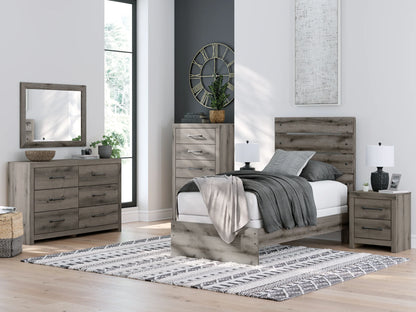 Graystorm - Brown Gray - Twin Panel Bed