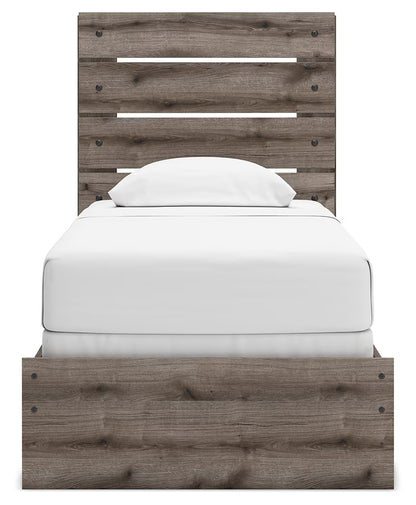 Graystorm - Brown Gray - Twin Panel Bed