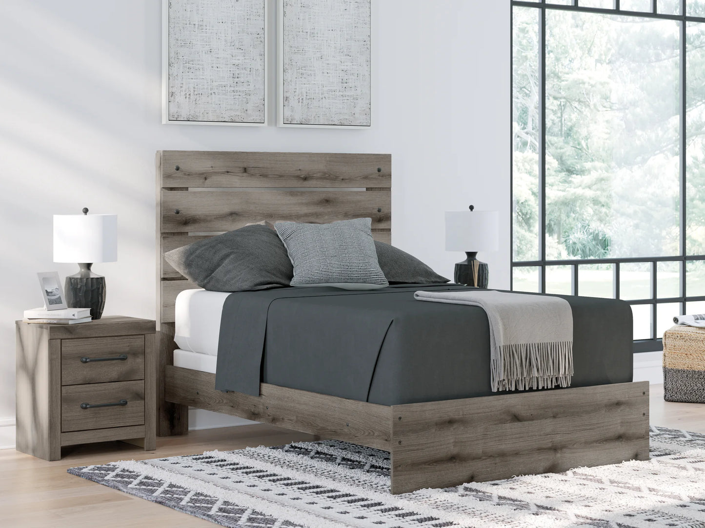 Graystorm - Brown Gray - Full Panel Bed