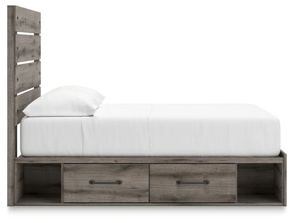 Graystorm - Full Panel Bed With Storage - Brown Gray