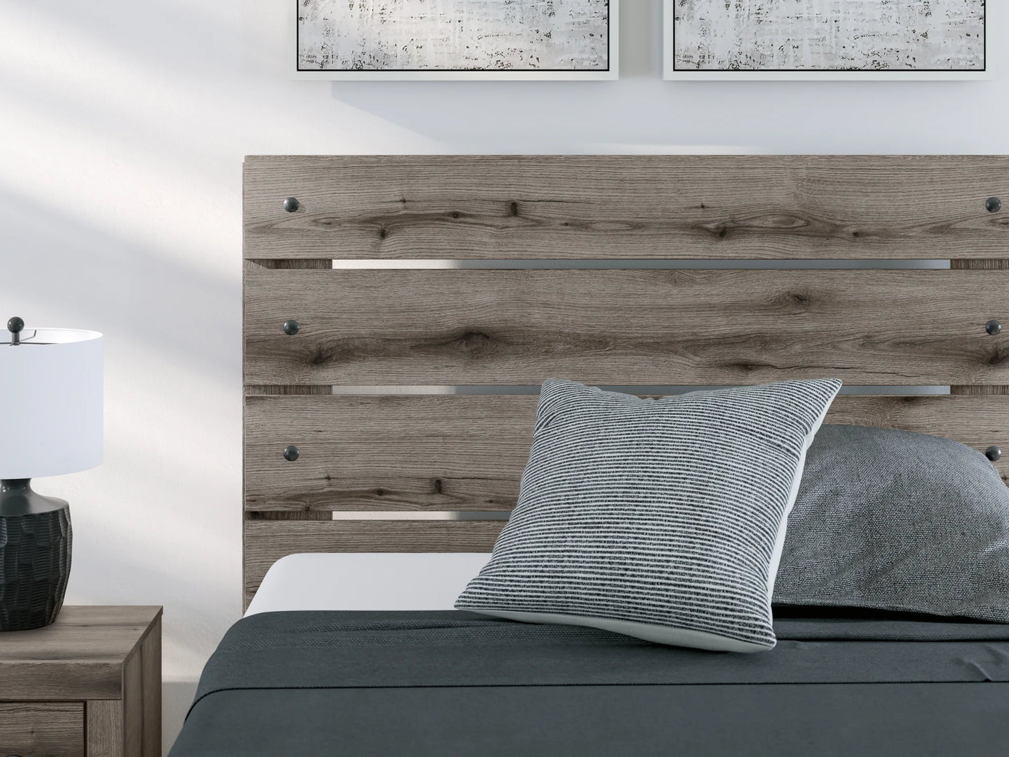Graystorm - Full Panel Bed With Storage - Brown Gray