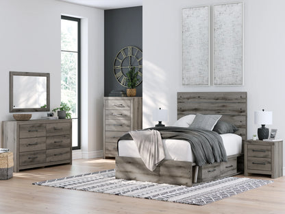 Graystorm - Full Panel Bed With Storage - Brown Gray