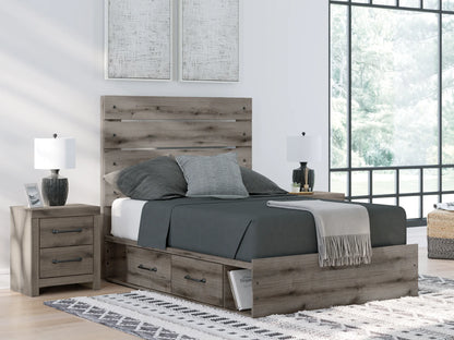 Graystorm - Full Panel Bed With Storage - Brown Gray