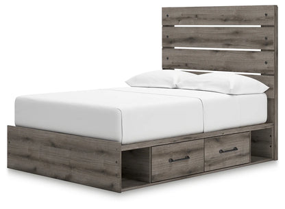Graystorm - Full Panel Bed With Storage - Brown Gray
