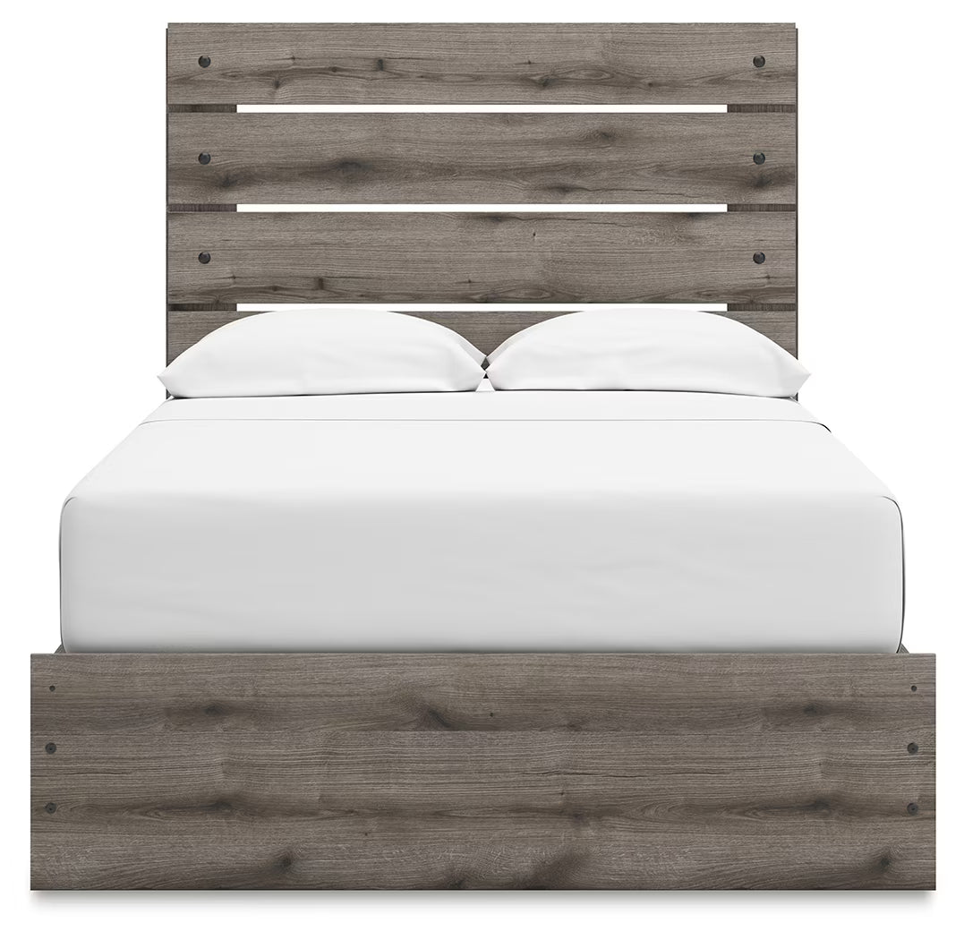 Graystorm - Full Panel Bed With Storage - Brown Gray
