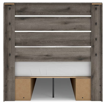 Graystorm - Full Panel Bed With Storage - Brown Gray