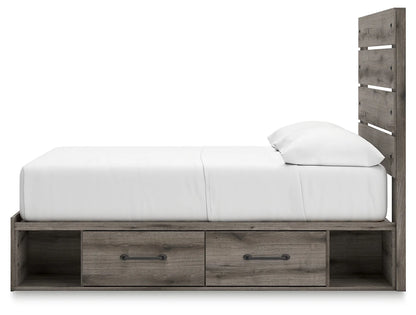 Graystorm - Full Panel Bed With Storage - Brown Gray