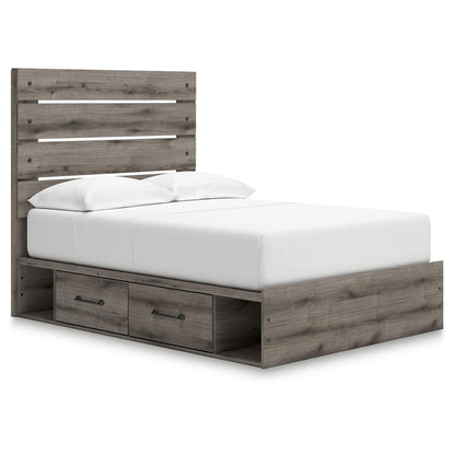Graystorm - Full Panel Bed With Storage - Brown Gray