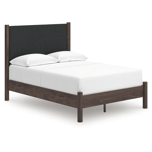 Pamytta - Full Upholstered Panel Platform Bed - Brown