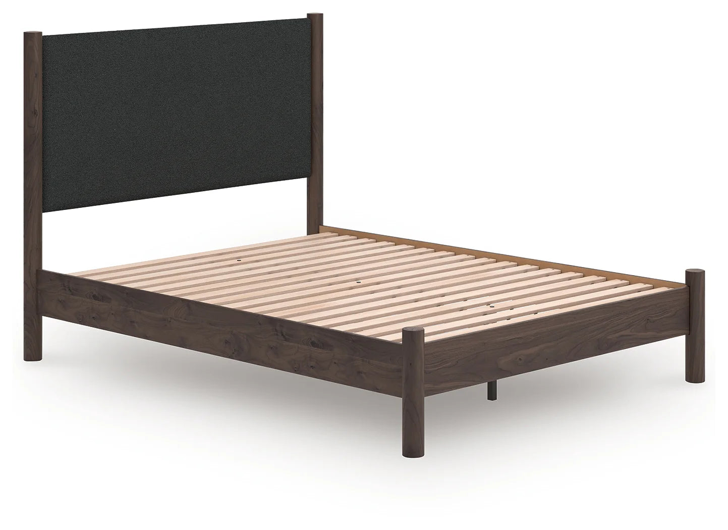 Pamytta - Queen Upholstered Panel Platform Bed - Brown