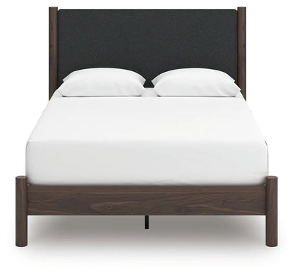 Pamytta - Queen Upholstered Panel Platform Bed - Brown