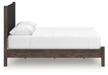 Pamytta - Queen Upholstered Panel Platform Bed - Brown