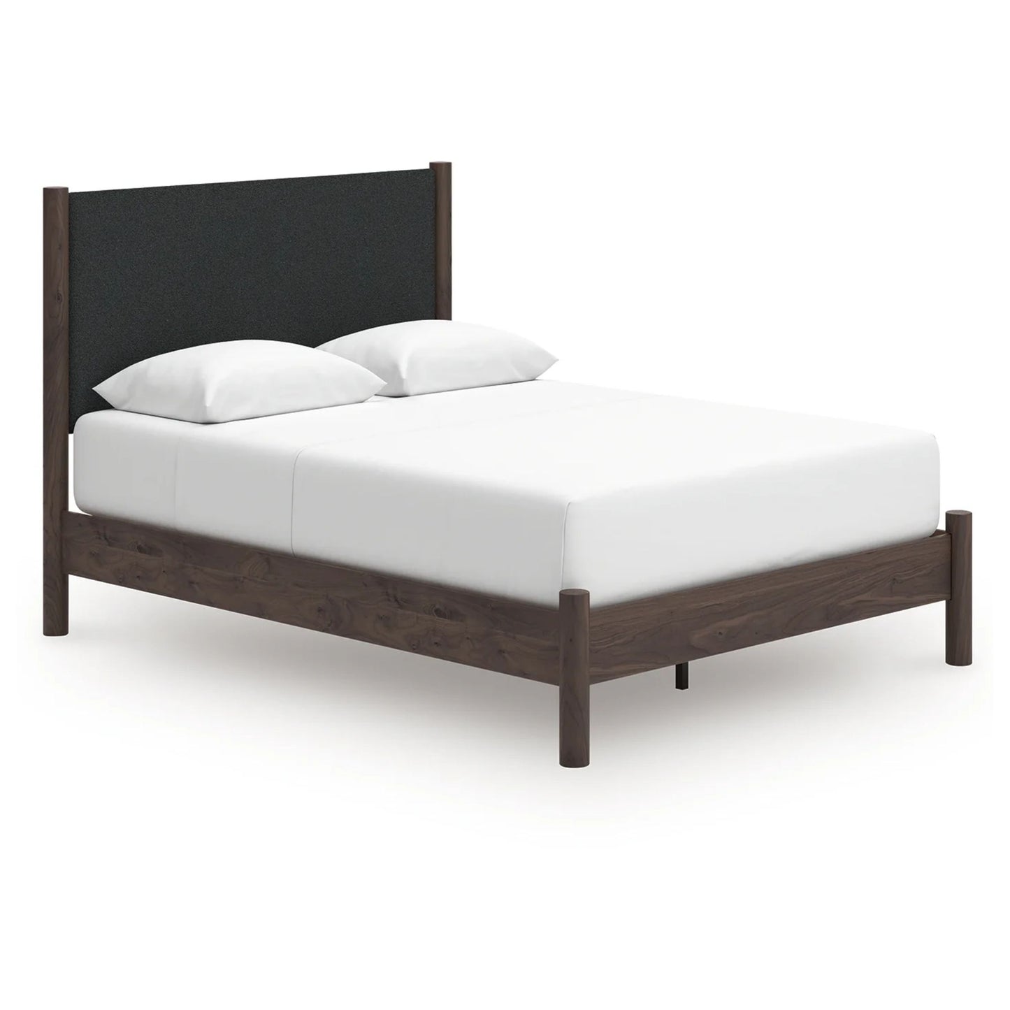 Pamytta - Queen Upholstered Panel Platform Bed - Brown