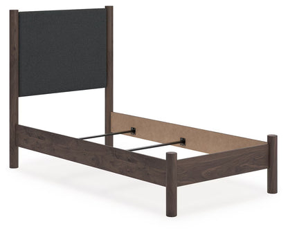 Pamytta - Brown - Twin Upholstered Panel Bed