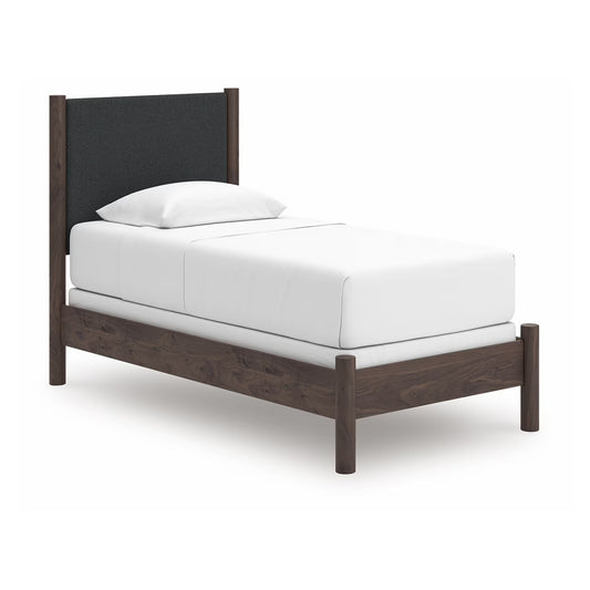 Pamytta - Brown - Twin Upholstered Panel Bed