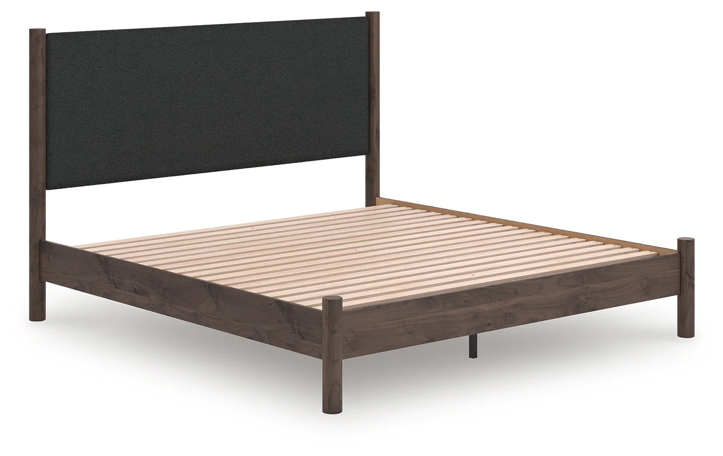 Pamytta - King Upholstered Panel Platform Bed - Brown