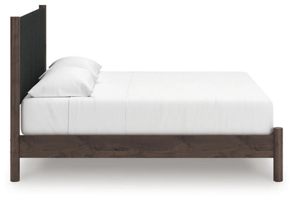 Pamytta - King Upholstered Panel Platform Bed - Brown
