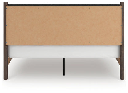 Pamytta - King Upholstered Panel Platform Bed - Brown