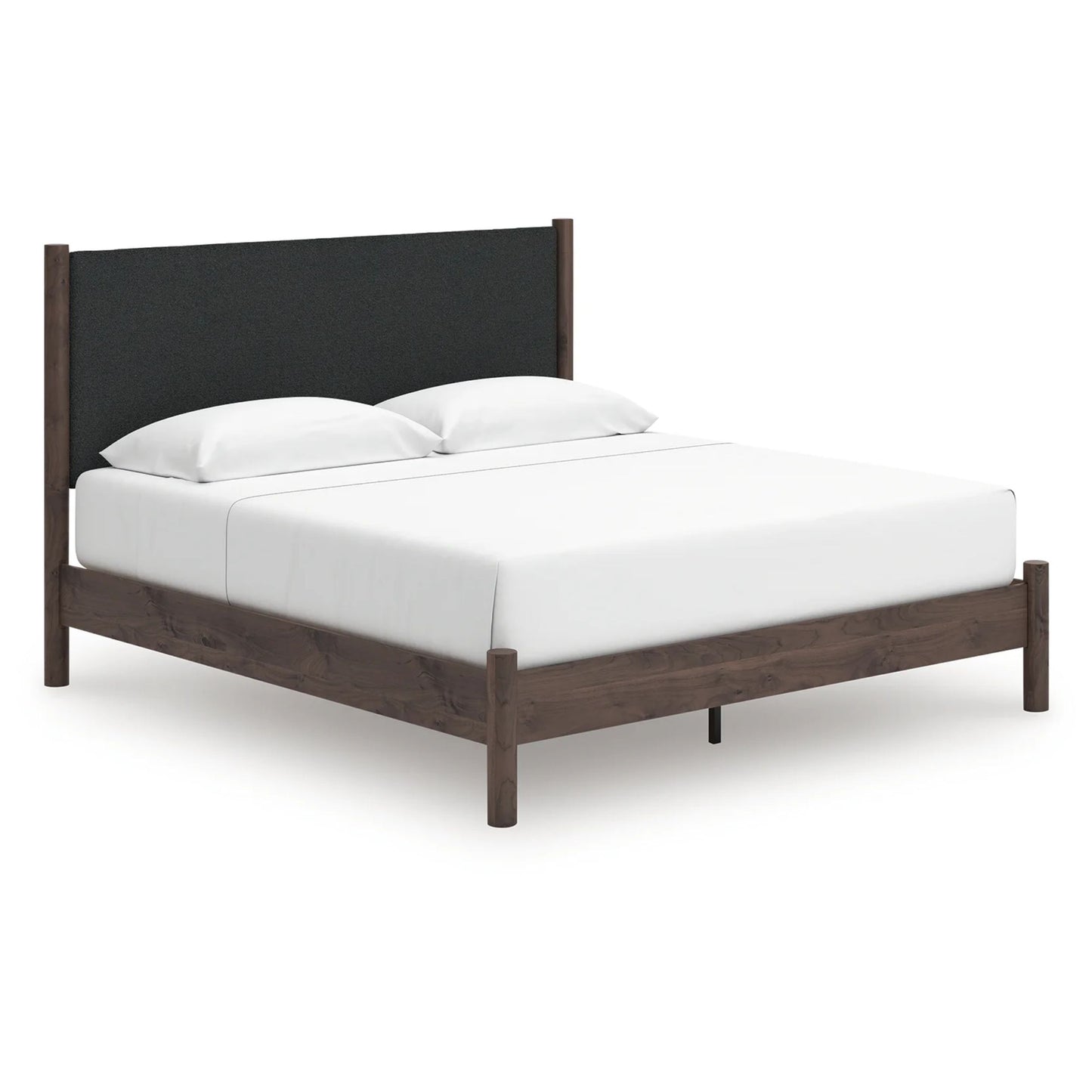 Pamytta - King Upholstered Panel Platform Bed - Brown