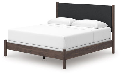 Pamytta - Brown - King Upholstered Panel Bed