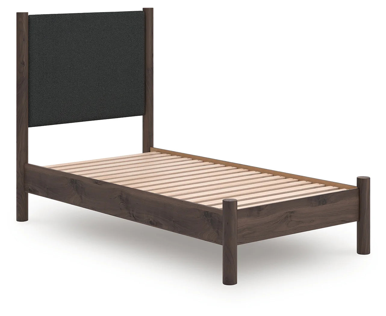 Pamytta - Twin Upholstered Panel Platform Bed - Brown