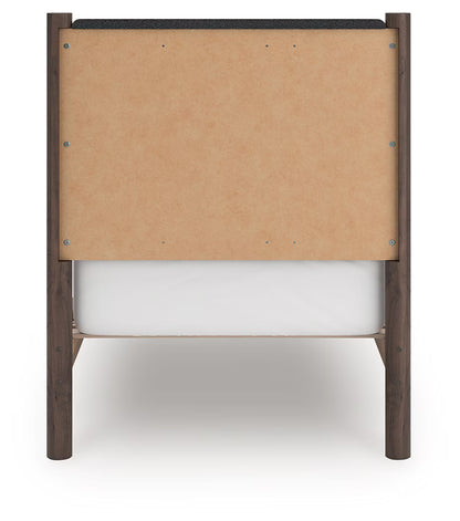 Pamytta - Twin Upholstered Panel Platform Bed - Brown
