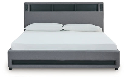 Verishaw - Gray - King Upholstered Bed