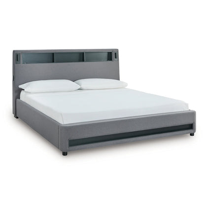 Verishaw - Gray - King Upholstered Bed