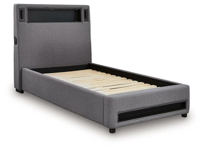 Verishaw - Twin Upholstered Bed - Gray