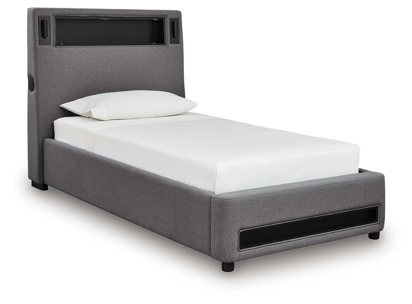 Verishaw - Twin Upholstered Bed - Gray