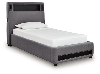 Verishaw - Twin Upholstered Bed - Gray