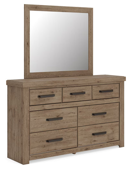 Oliandon - Dresser And Mirror - Light Brown