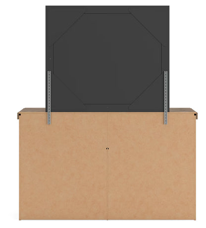 Oliandon - Dresser And Mirror - Light Brown