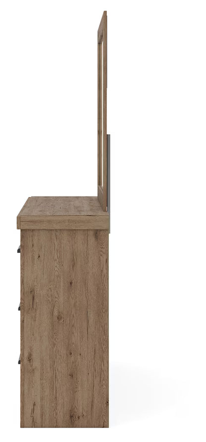 Oliandon - Dresser And Mirror - Light Brown