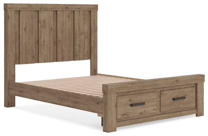 Oliandon - Queen Panel Storage Bed - Light Brown