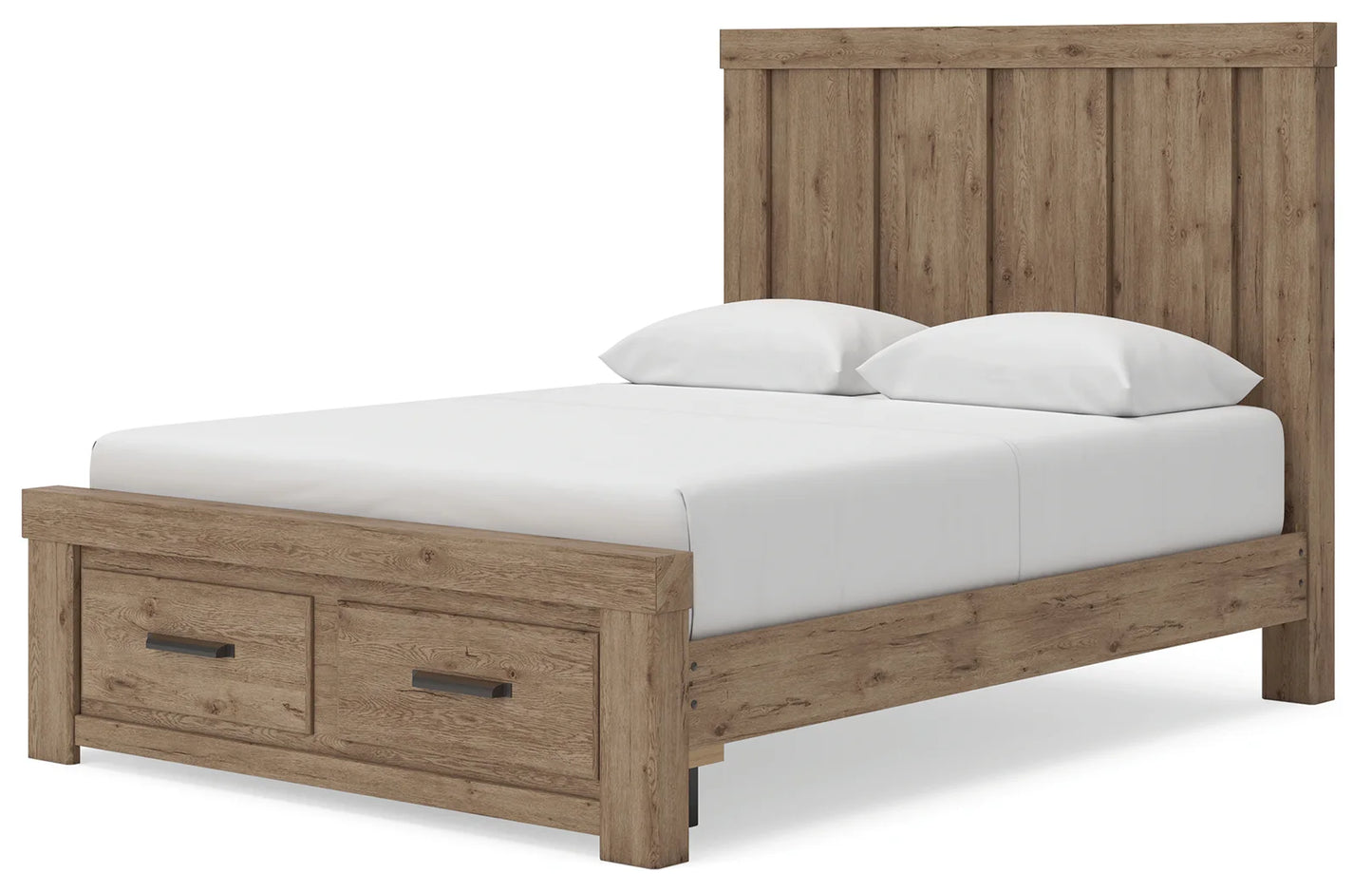 Oliandon - Queen Panel Storage Bed - Light Brown