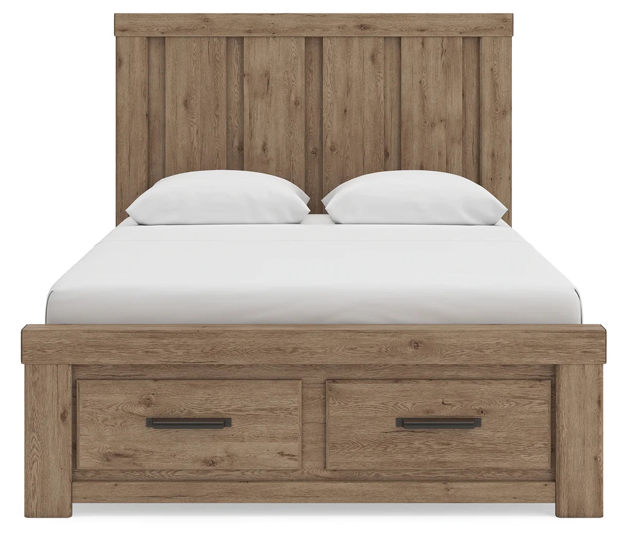 Oliandon - Queen Panel Storage Bed - Light Brown