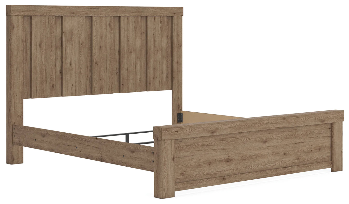 Oliandon - King Panel Bed - Light Brown