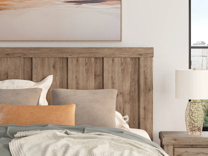 Oliandon - King Panel Storage Bed - Light Brown