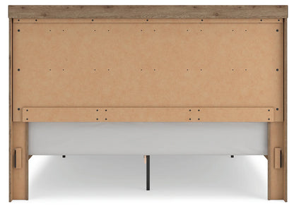 Oliandon - King Panel Storage Bed - Light Brown